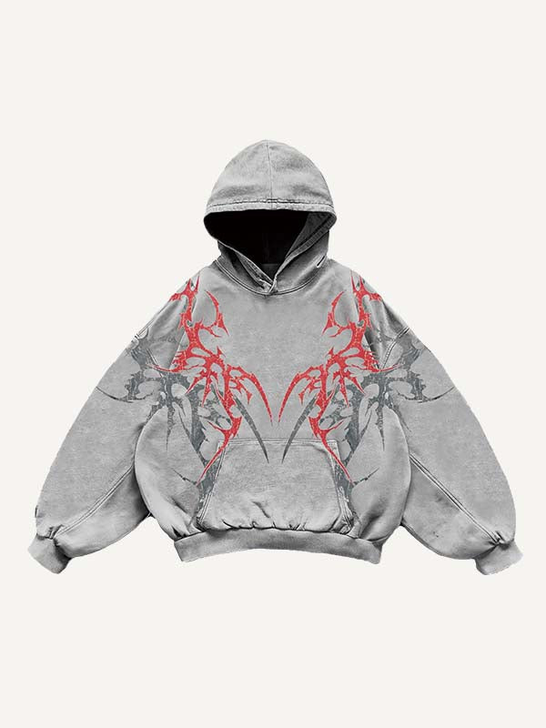 Cross&Skeleton&Graphic Print Slant Pockets Hoodie