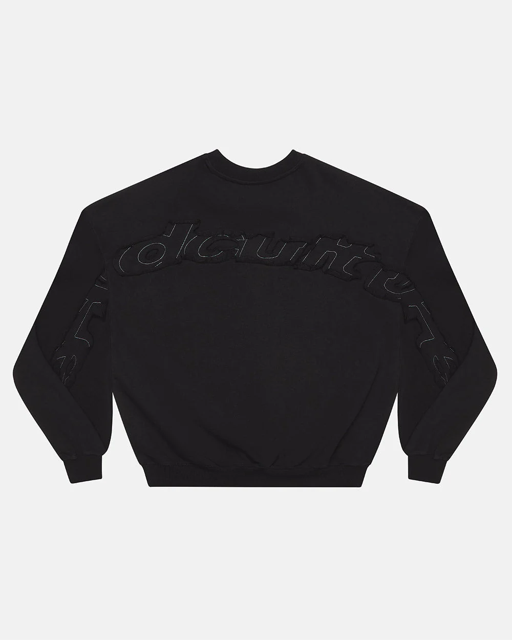 DISTRESS CURVED CREWNECK BLACK