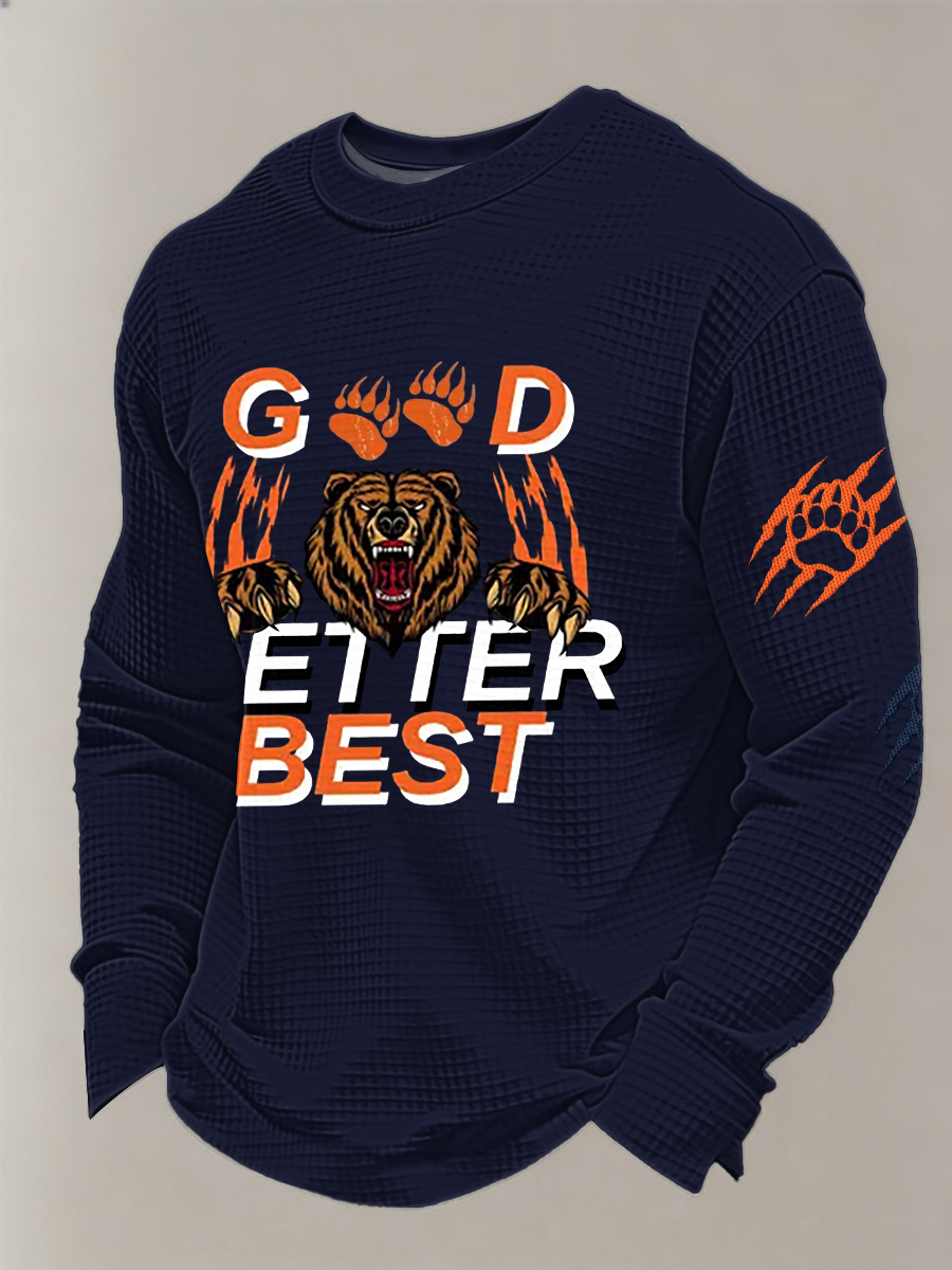 Men's Football Fans Gameday Casual Waffle Sweatshirt