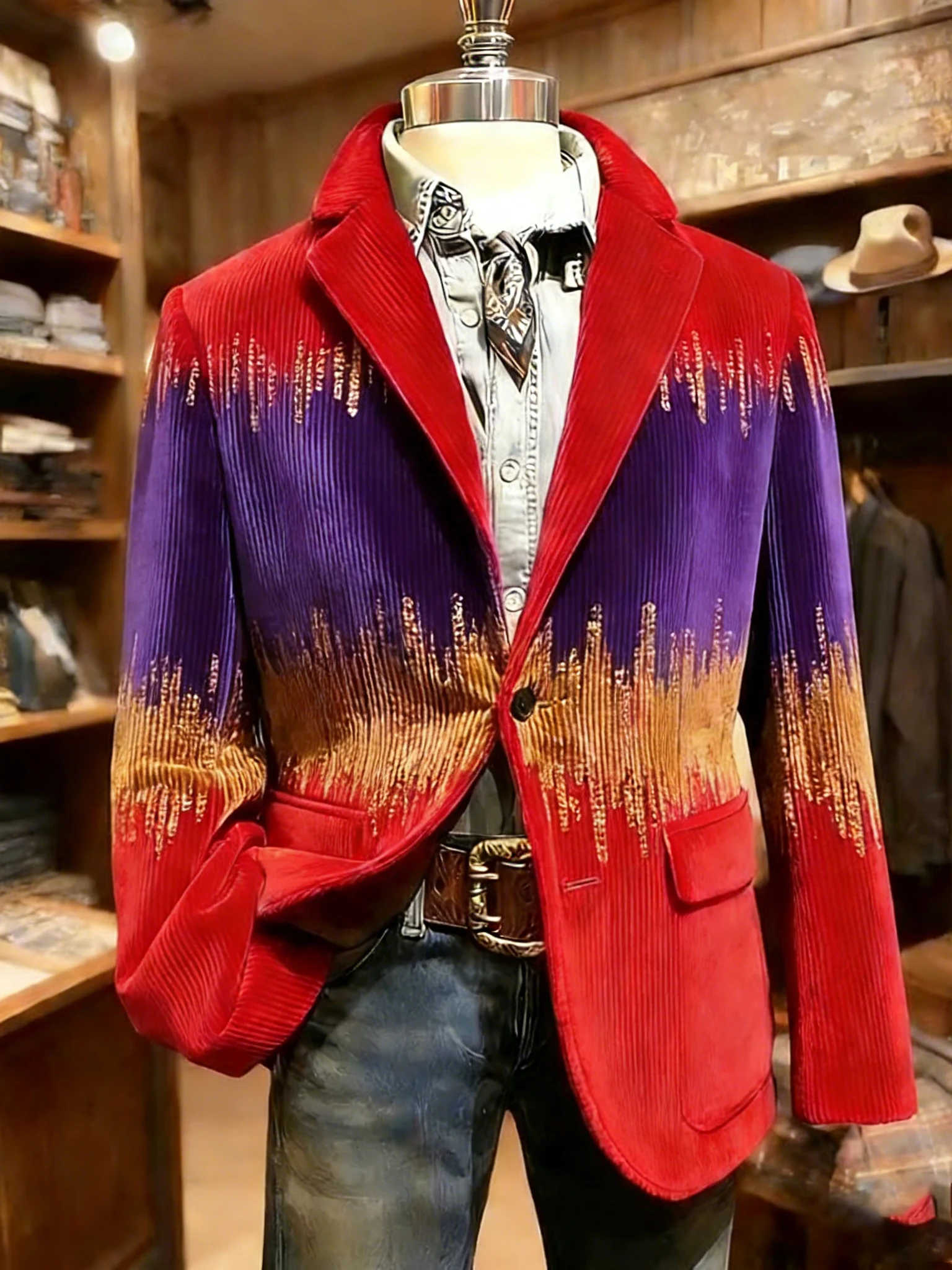 Mardi Gras Men's Vintage Casual Corduroy Blazer