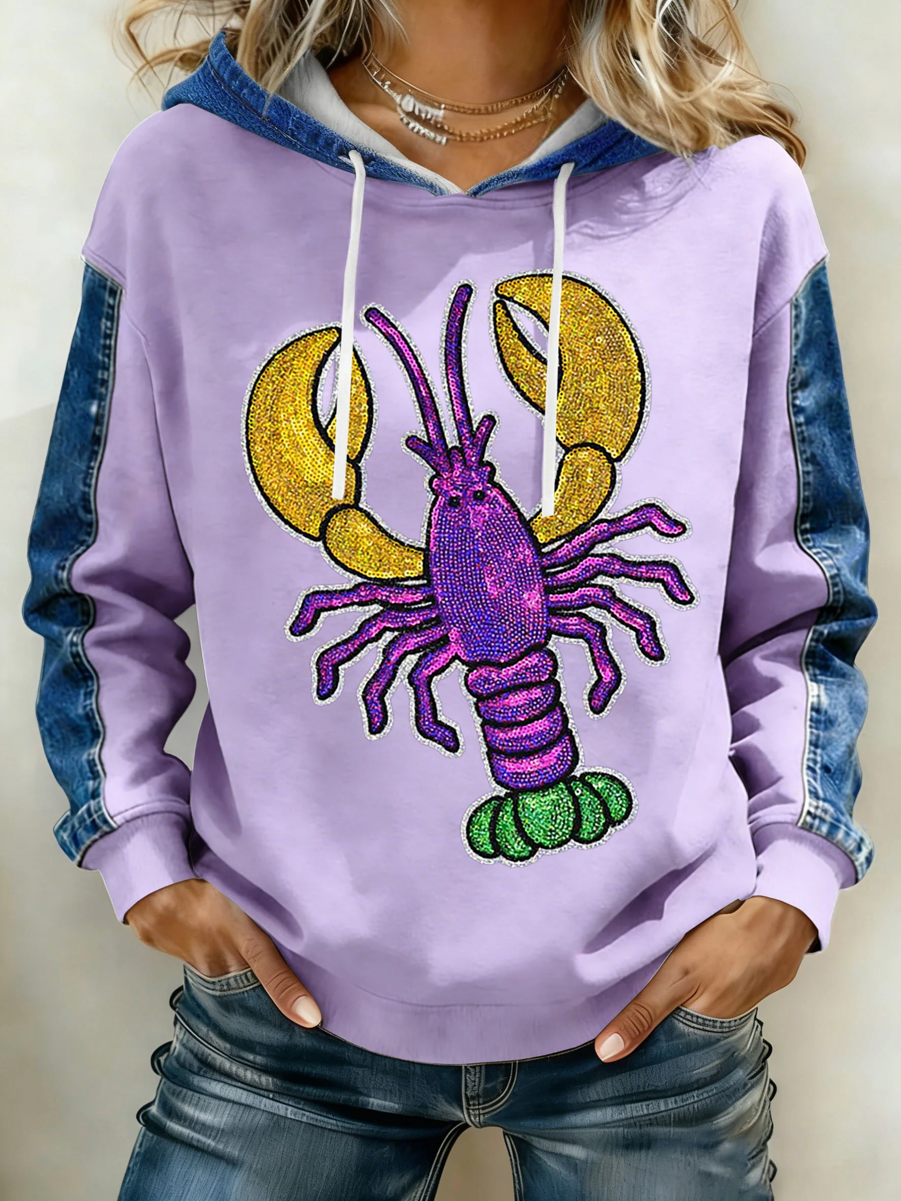 Women's Mardi Gras Print Hoodie