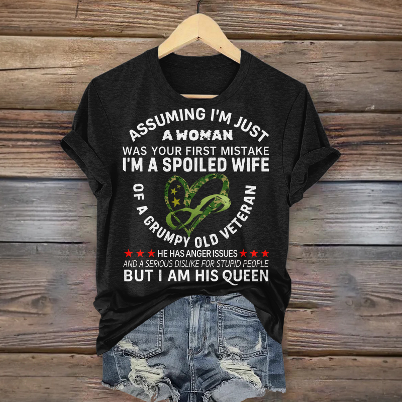Women's Veteran Casual Printed T-shirt