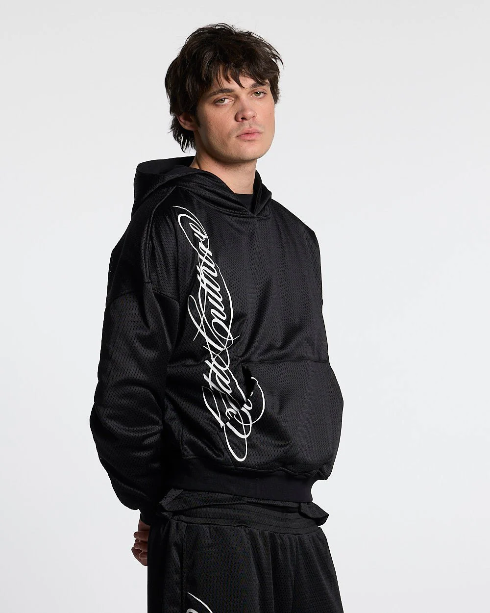 RIOT MESH HOODIE BLACK