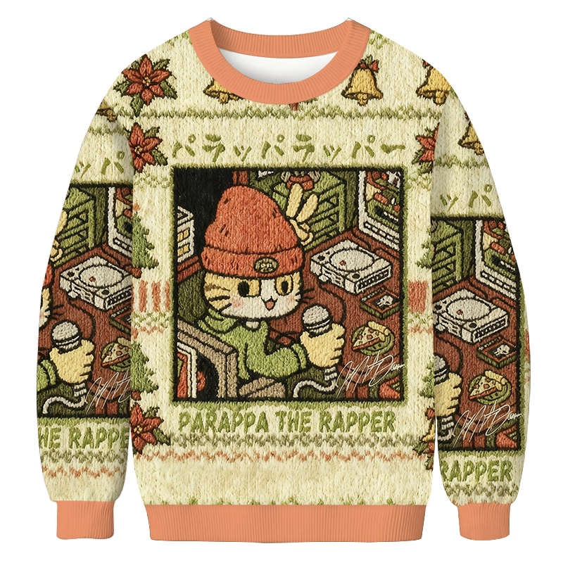 Funny Cat Play Game Christmas Ugly Sweatshirt