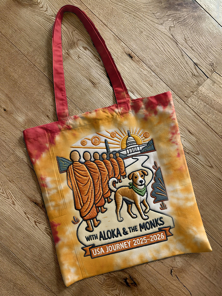 Vintage Gradient Walk For Peace Canvas Bags