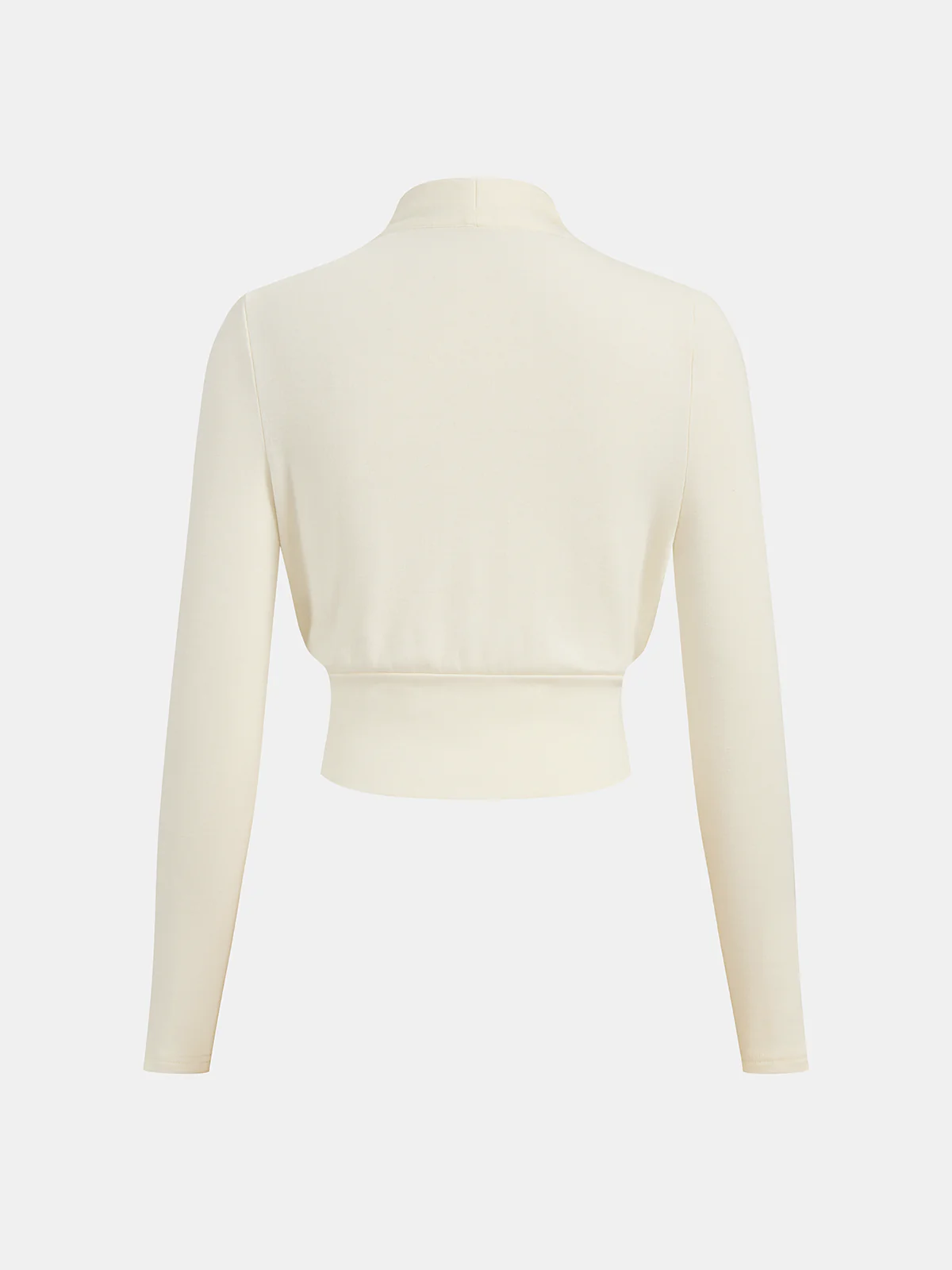 Wool-Blend Wrap Cinched Waist Top