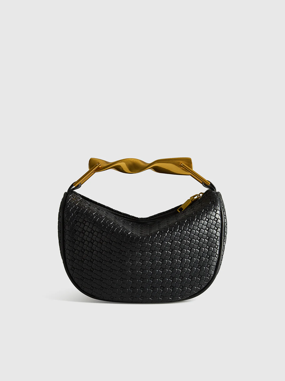 Textured PU Leather Bag with Chain Strap