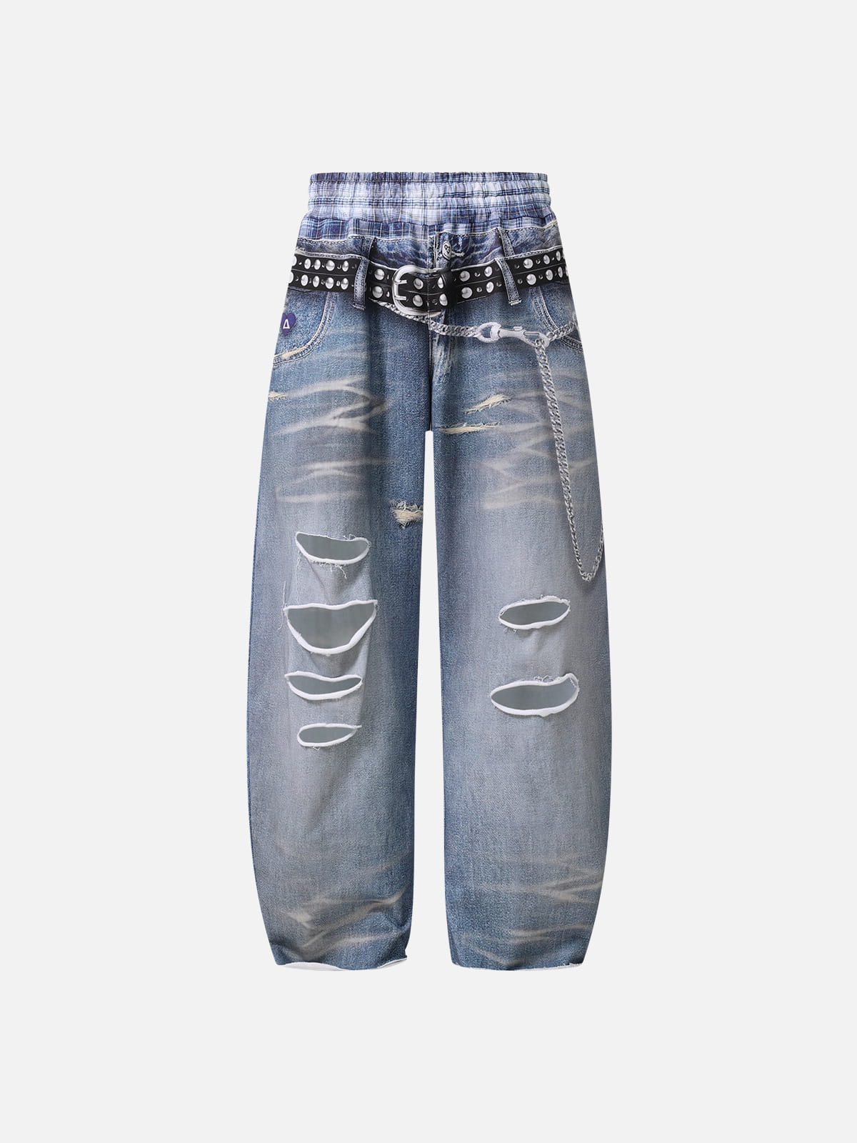 Aelfric Eden Layered Waist Print Baggy Barrel Sweatpants