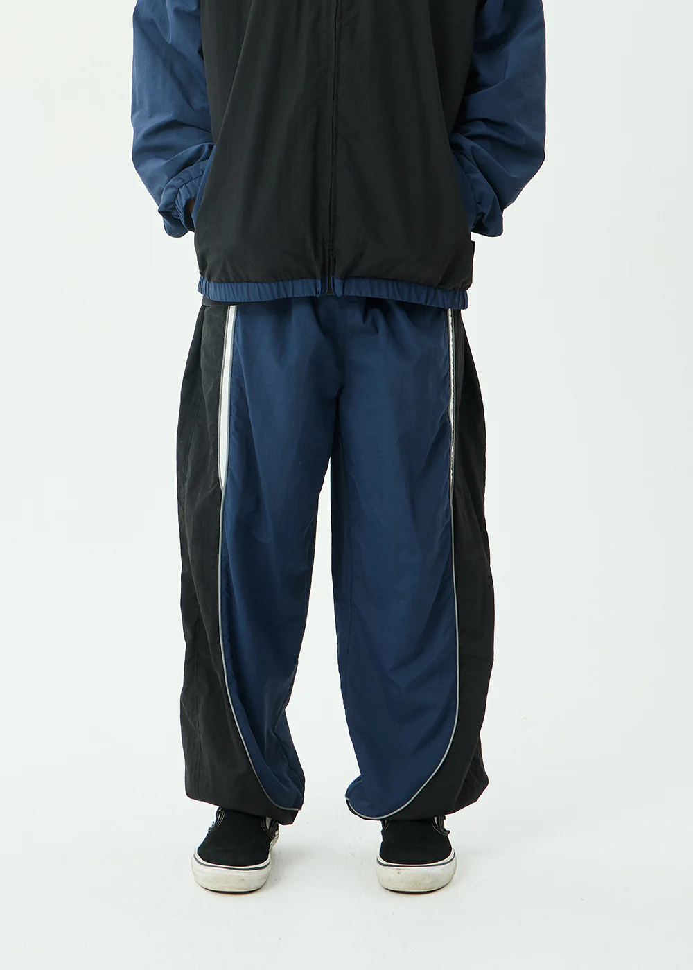 AFENDS Mens Sporting - Panelled Track Pant - Navy