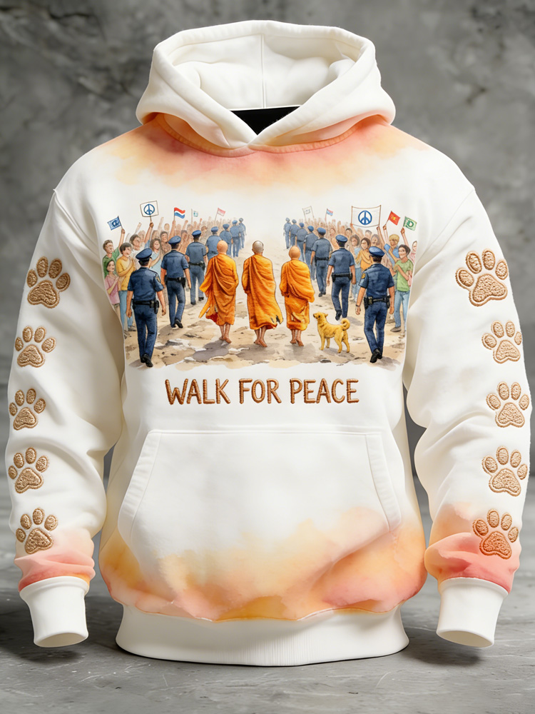 Walk For Peace Artistic Print Hoodie