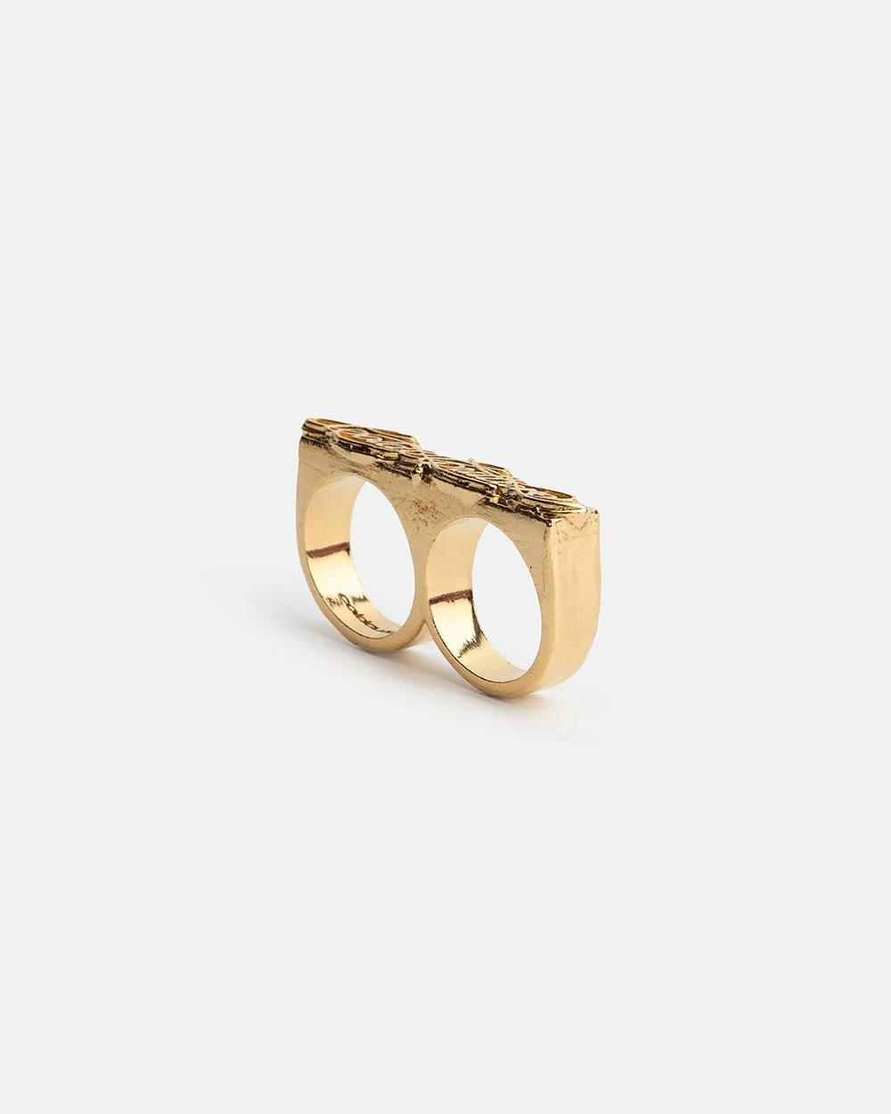 SCRIPT DOUBLE RING GOLD
