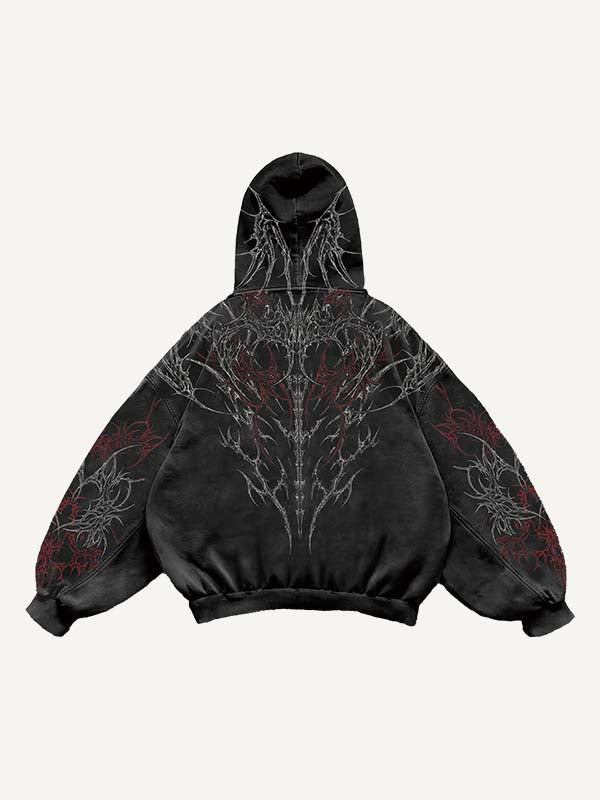 Graphic Print Slant Pockets Hoodie