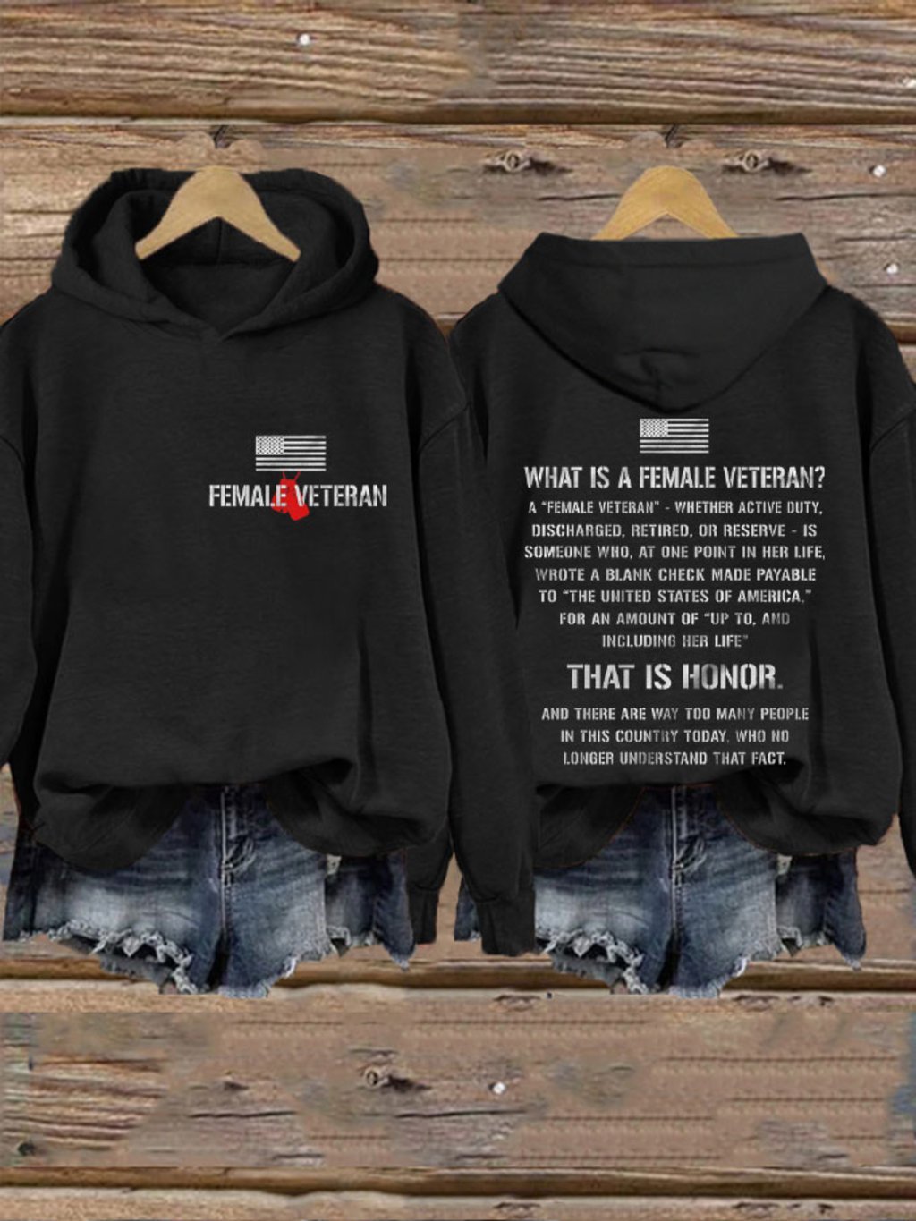 Women's Female Honor Veterans Day Printed Sweatshirt