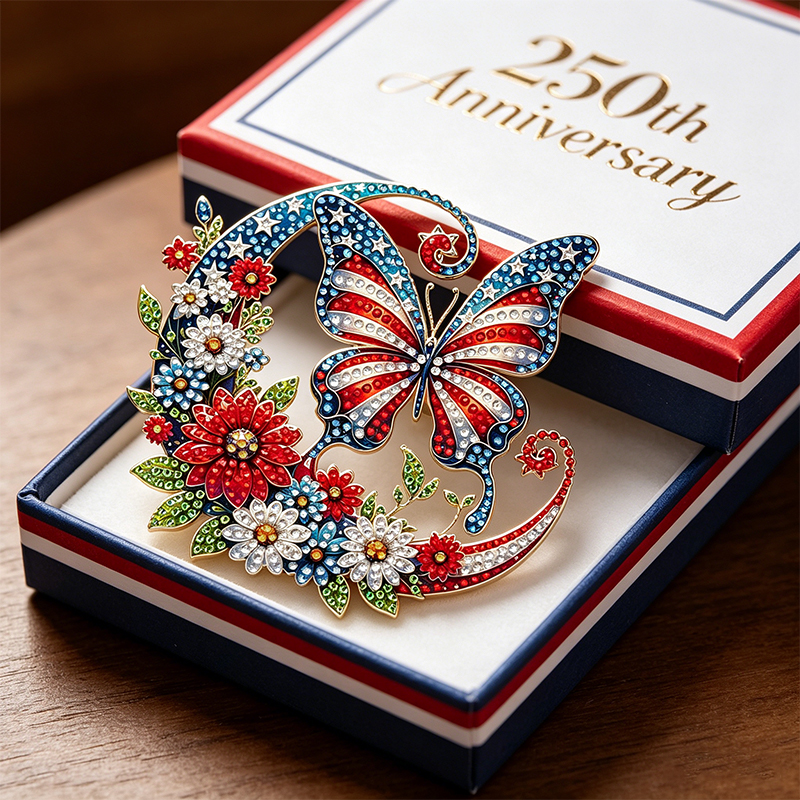 US 250th Anniversary Enamel Brooch Pin