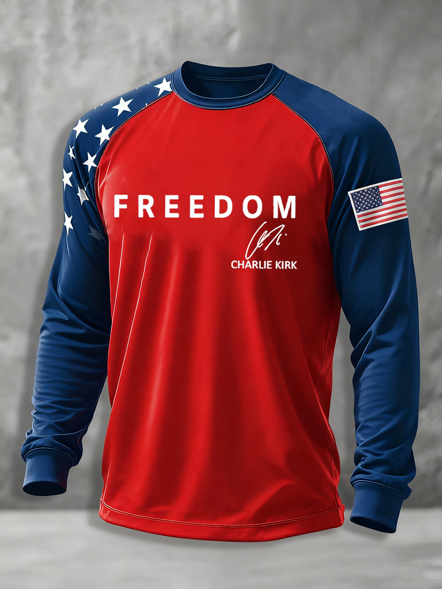 Men's Freedom Is Not Free R.I.P Charlie Kirk Casual Long Sleeve T-shirt
