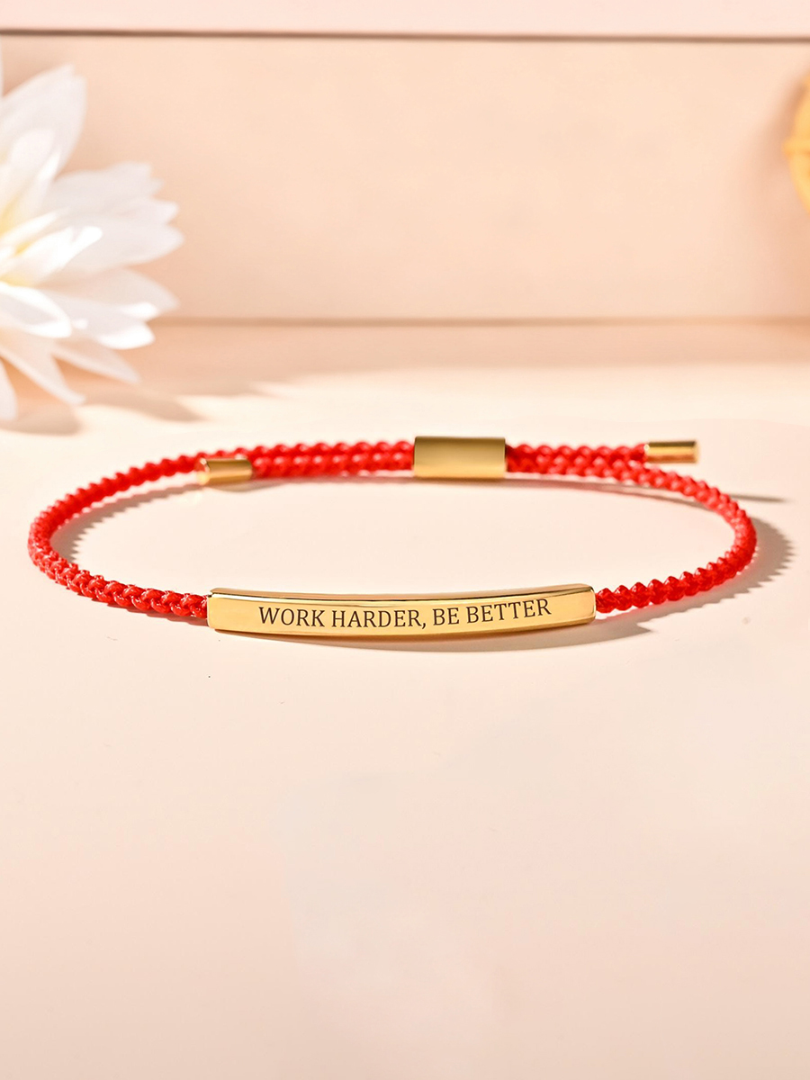 Work Harder Be Better Braided Rope Bracelet