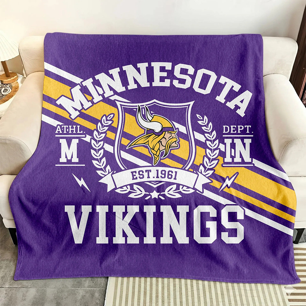Minnesota Vikings Fleece Blanket – Cozy Nfl Team Throw For Couch Or Bed