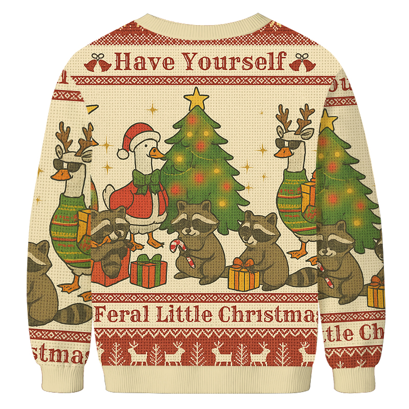 Wild Holiday Animal Party Christmas Ugly Sweatshirt