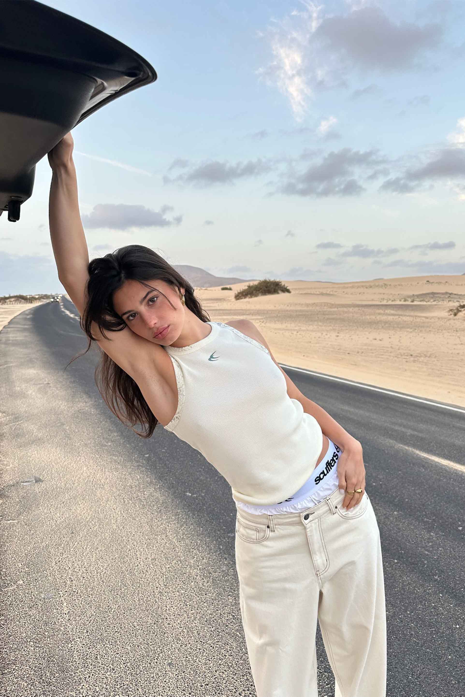 Animal Ecru Waffle SCFF Tank Top