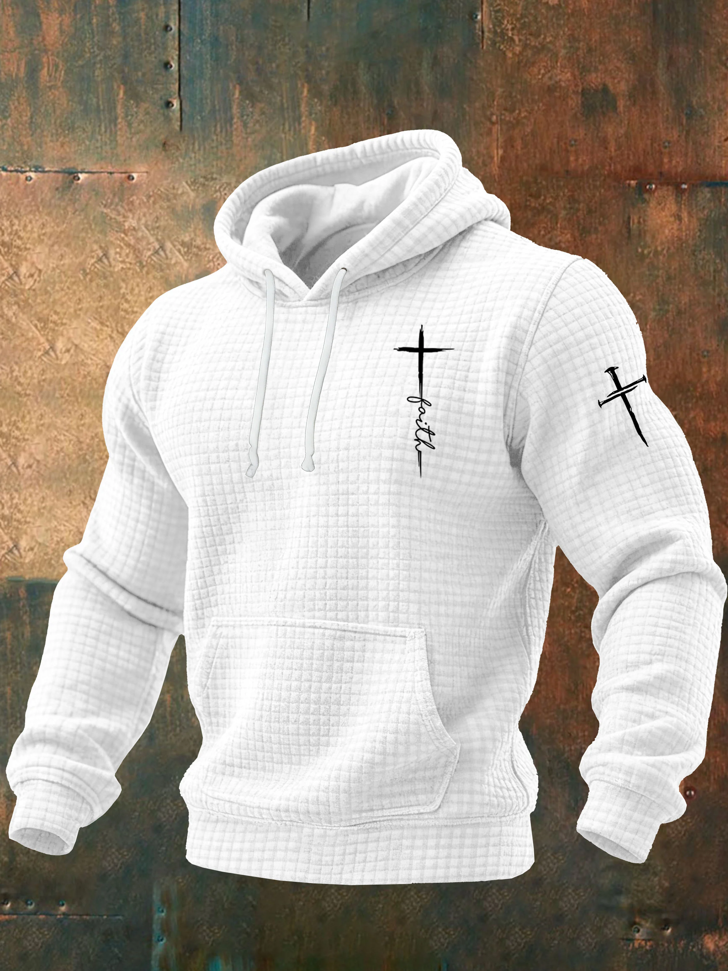 Men's Faith Print Hoodie Sweatshirt-Fast Shipping
