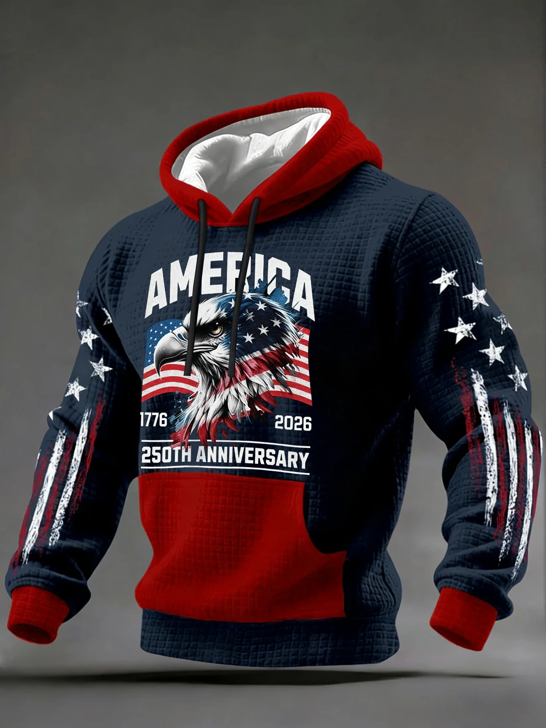 Men's Casual American 250th Anniversary Print Sweatshirt