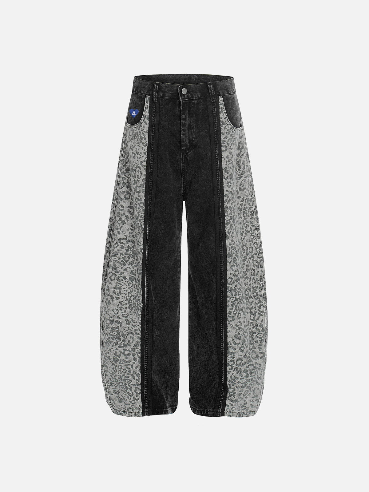 Aelfric Eden Leopard Panel Baggy Barrel Jeans