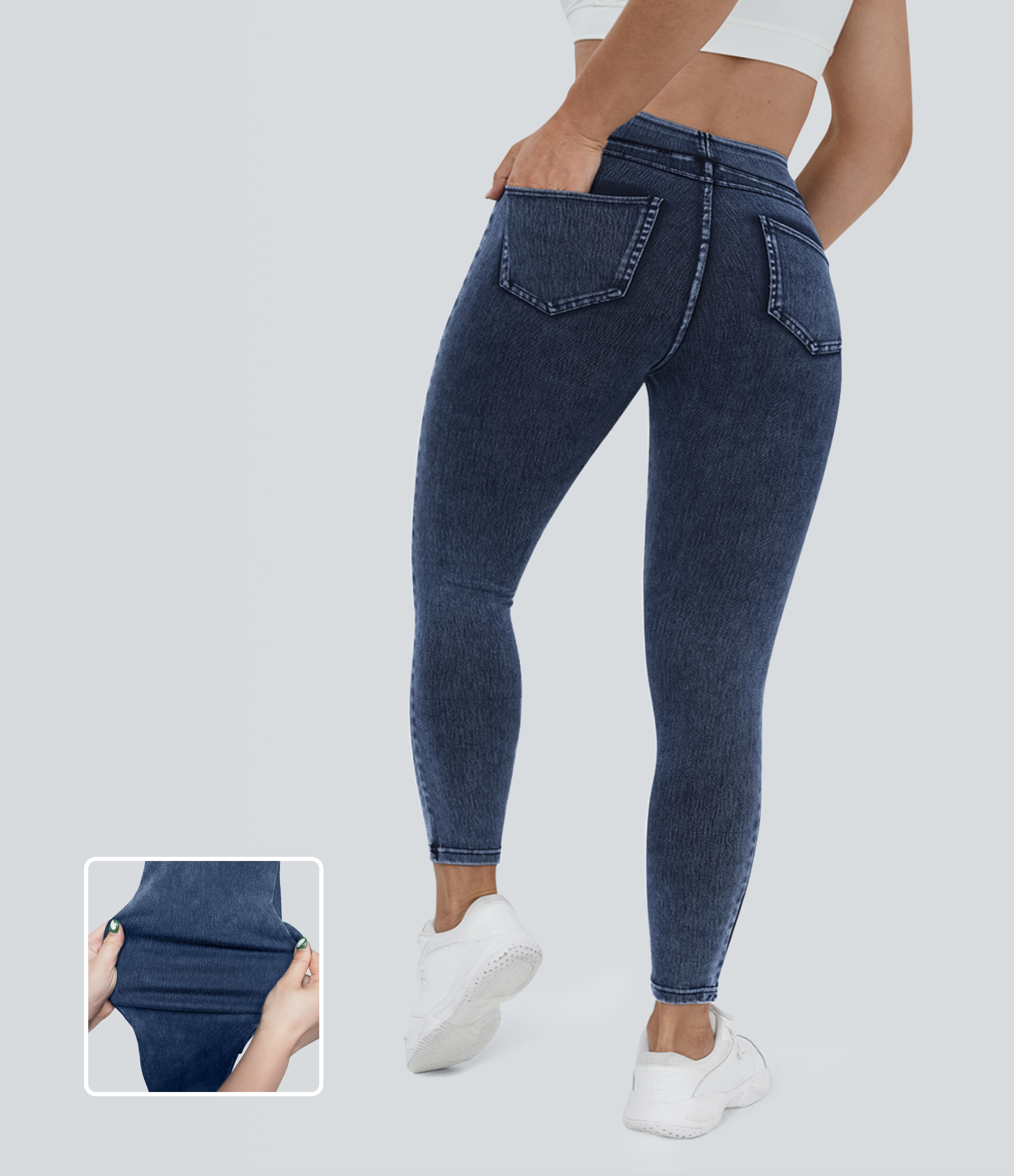 Halara Flex™ High Waisted Pocket Denim Plus Size Casual Leggings