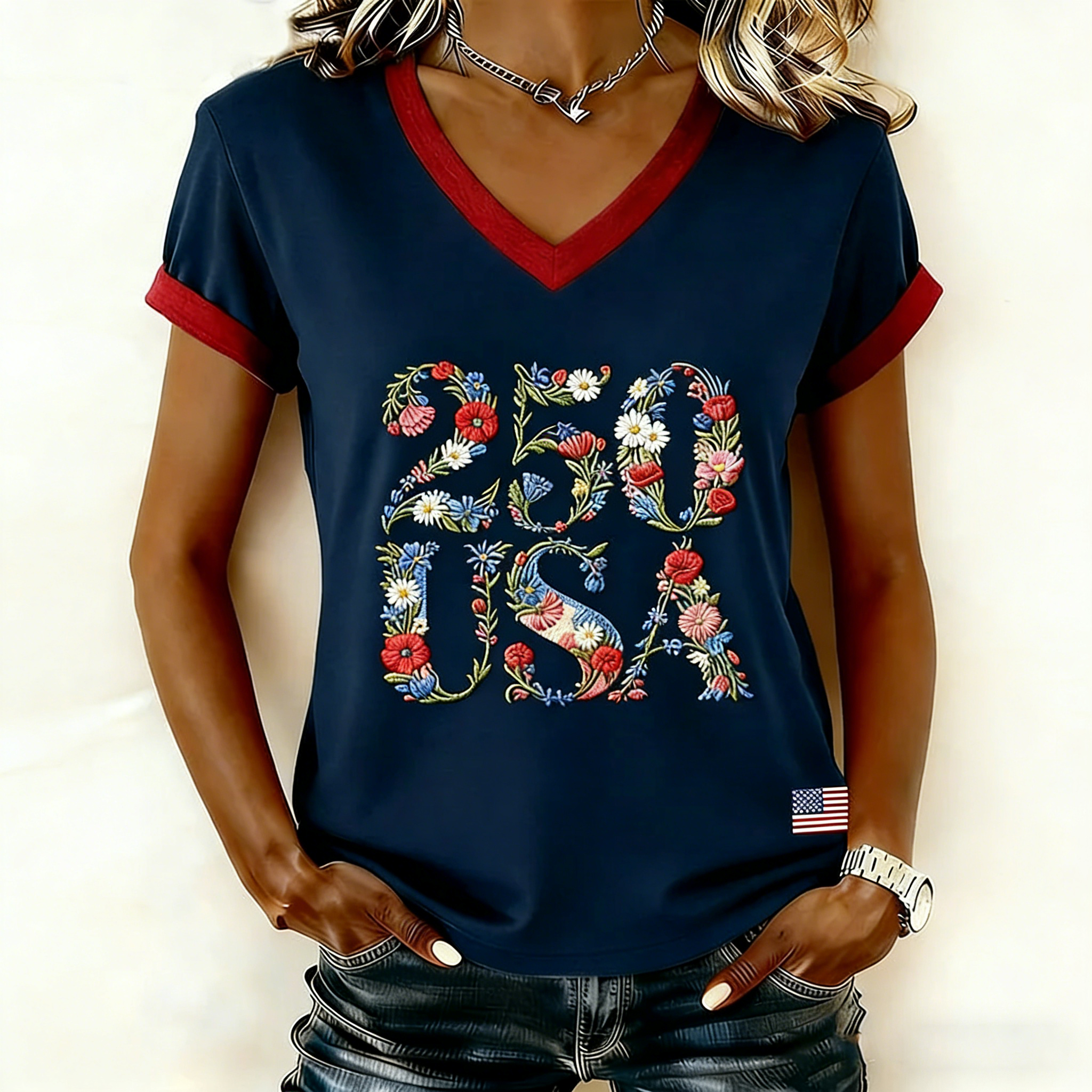 Women's Vintage America 250th Anniversary Print T-Shirt