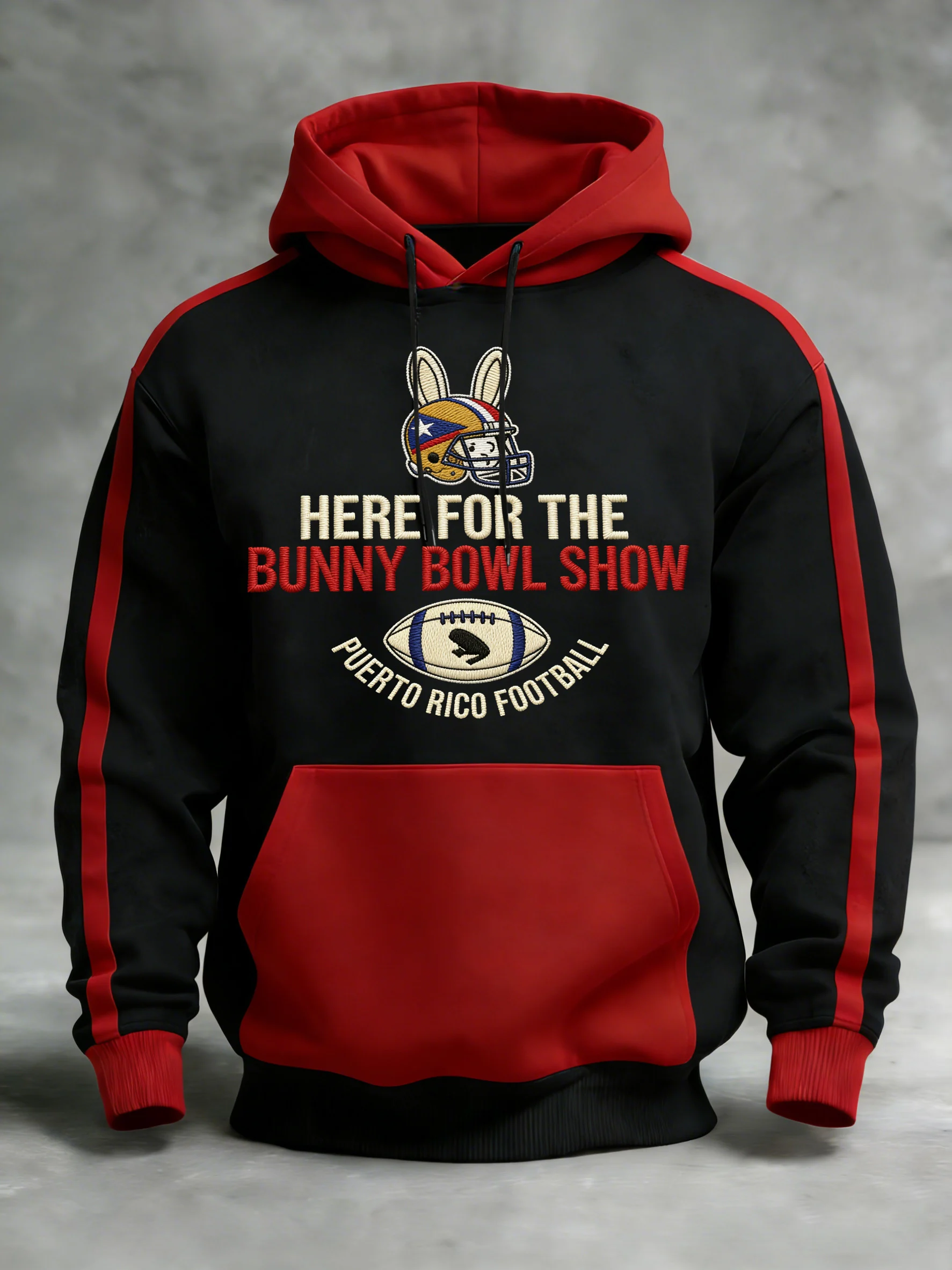 Men's Retro Text Print Hooded Sweatshirt