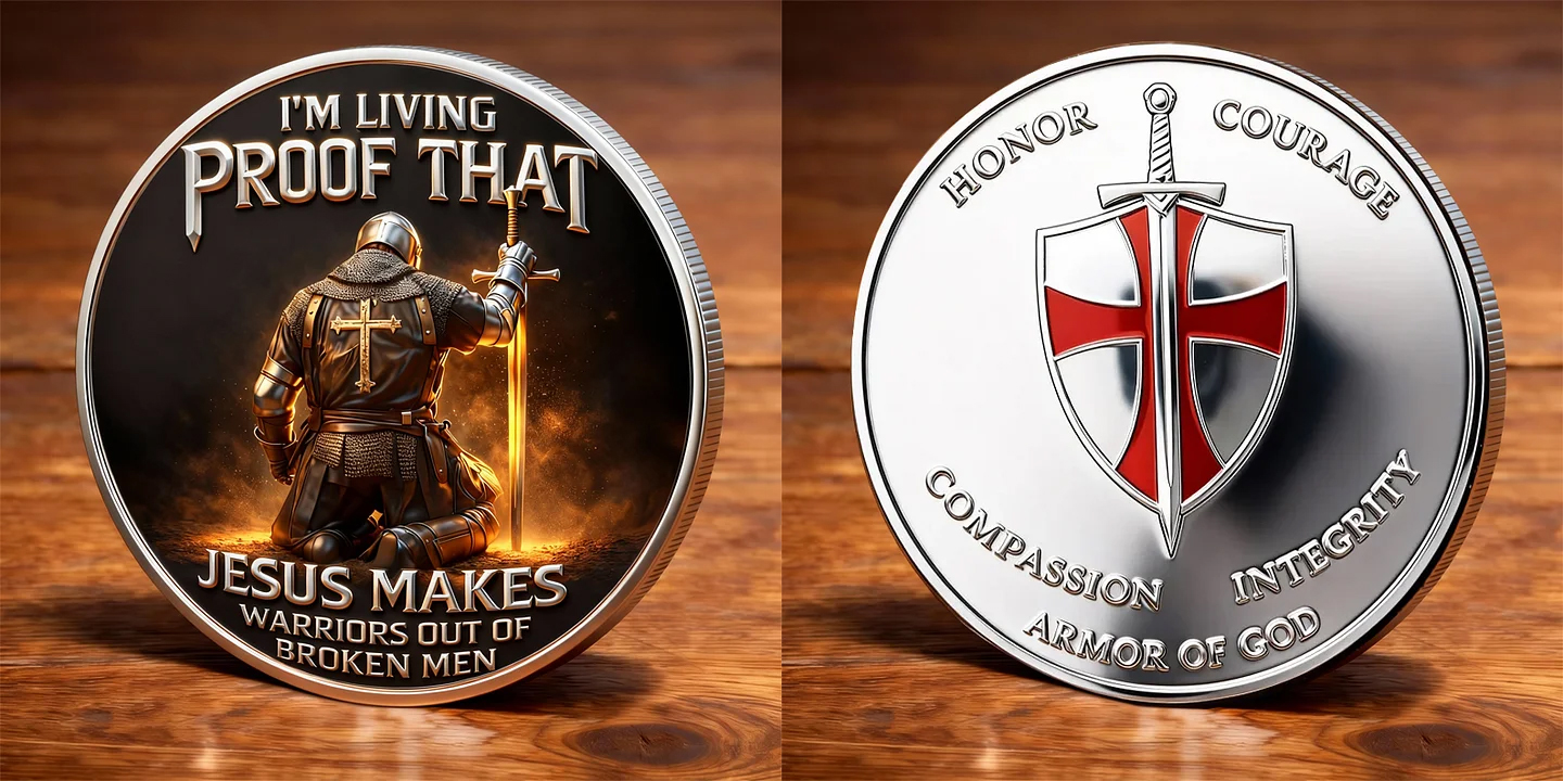 🏆New Year 60% OFF- Christian Warrior Coin – Armor of God Edition