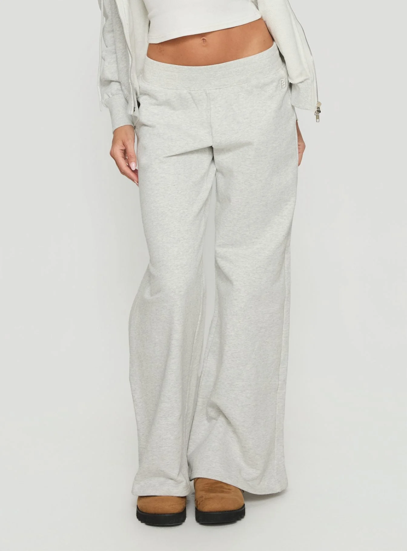 Summits Flared Track Pants Grey Marle
