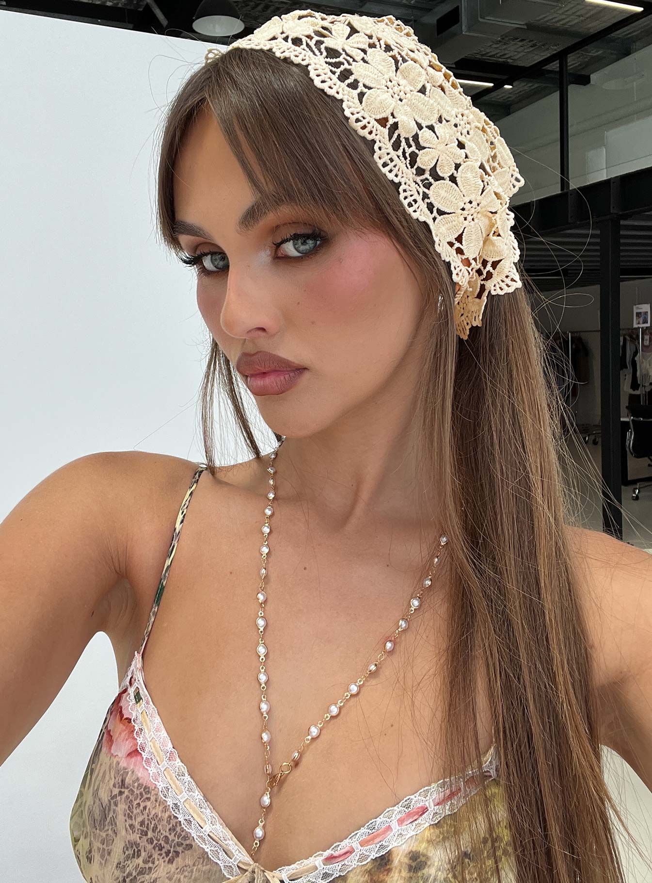 Lilibette Crochet Hair Bandana Butter