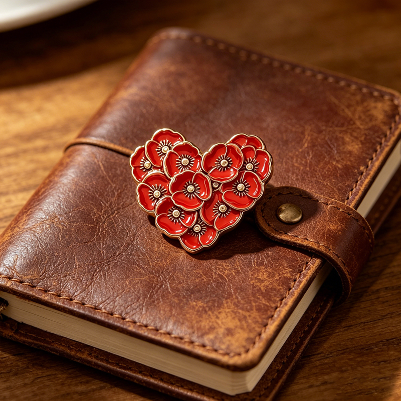 Unisex US Memorial Day Poppy Exquisite Brooch