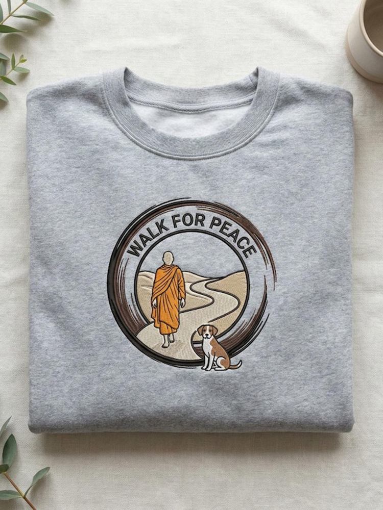 Walk For Peace  Embroidered Casual Women's Sweatshirt