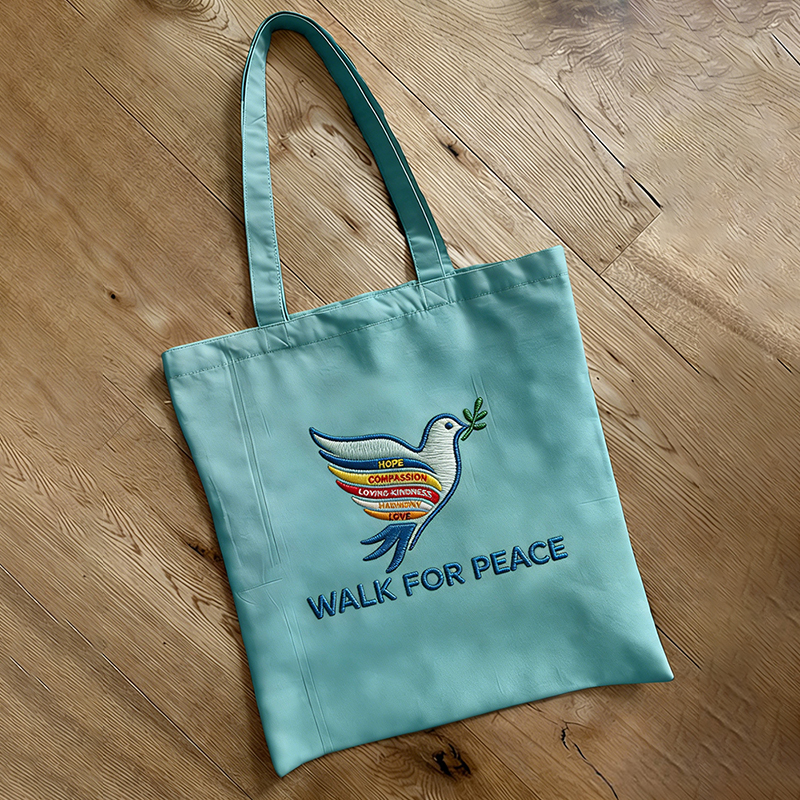 Vintage Pigeon Walk For Peace Canvas Bags
