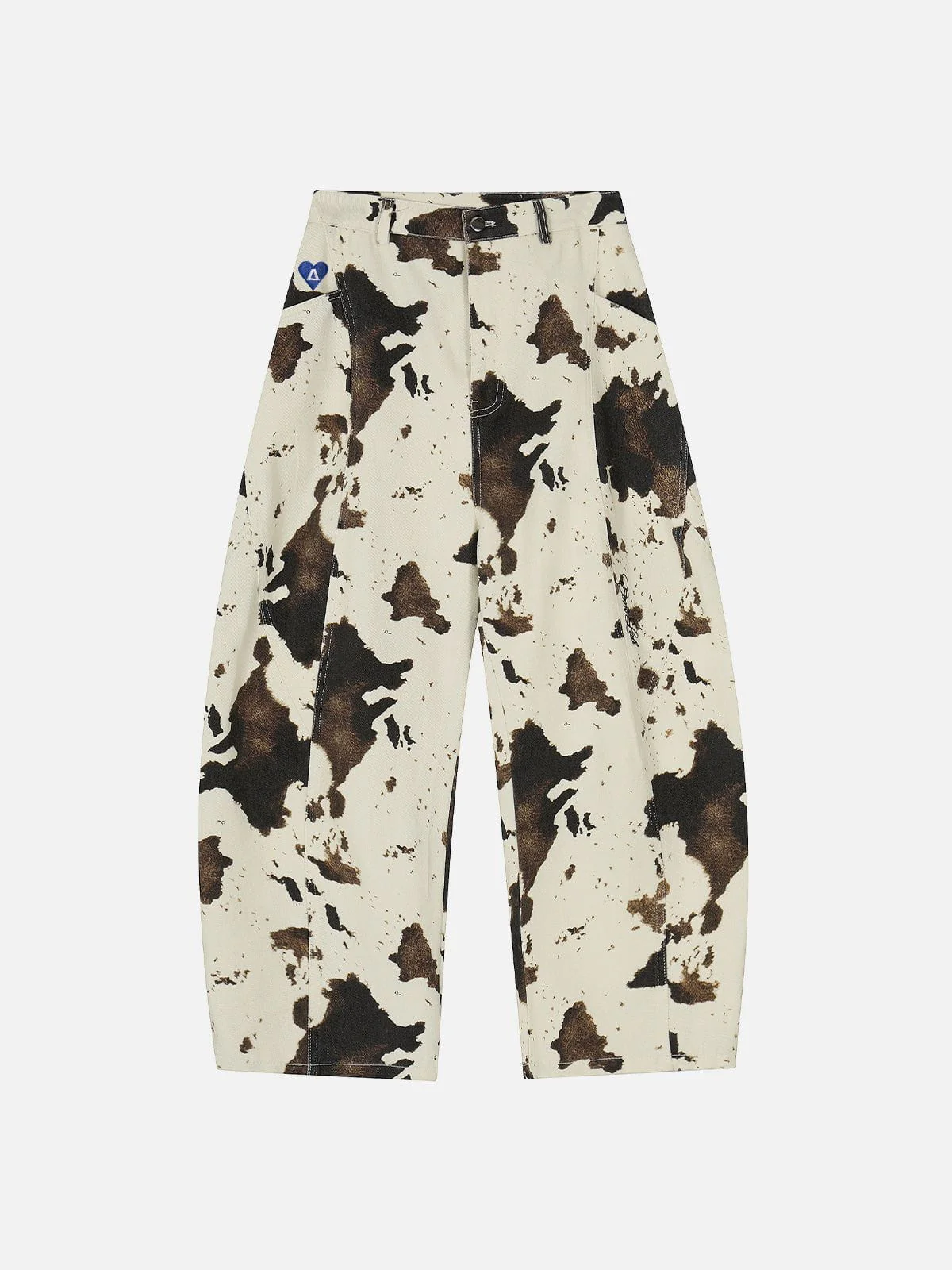 Aelfric Eden Cow Pattern Baggy Barrel Jeans