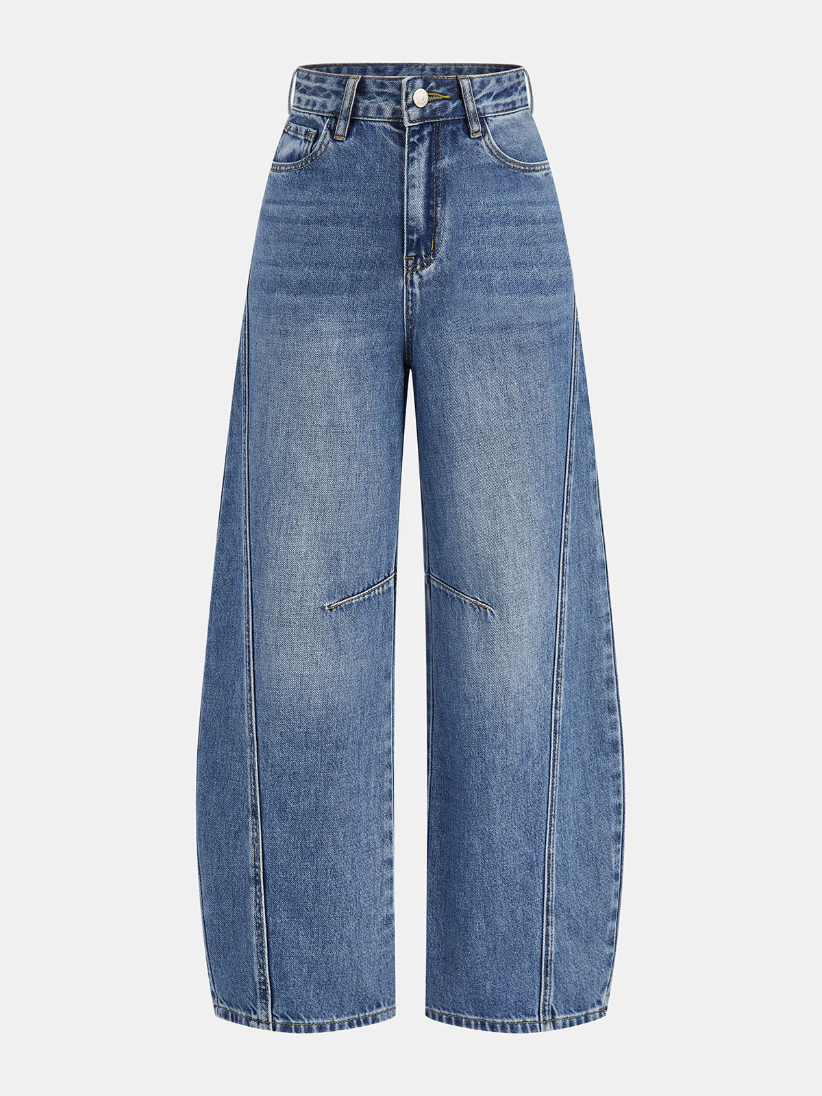Denim Curved-Leg Jeans