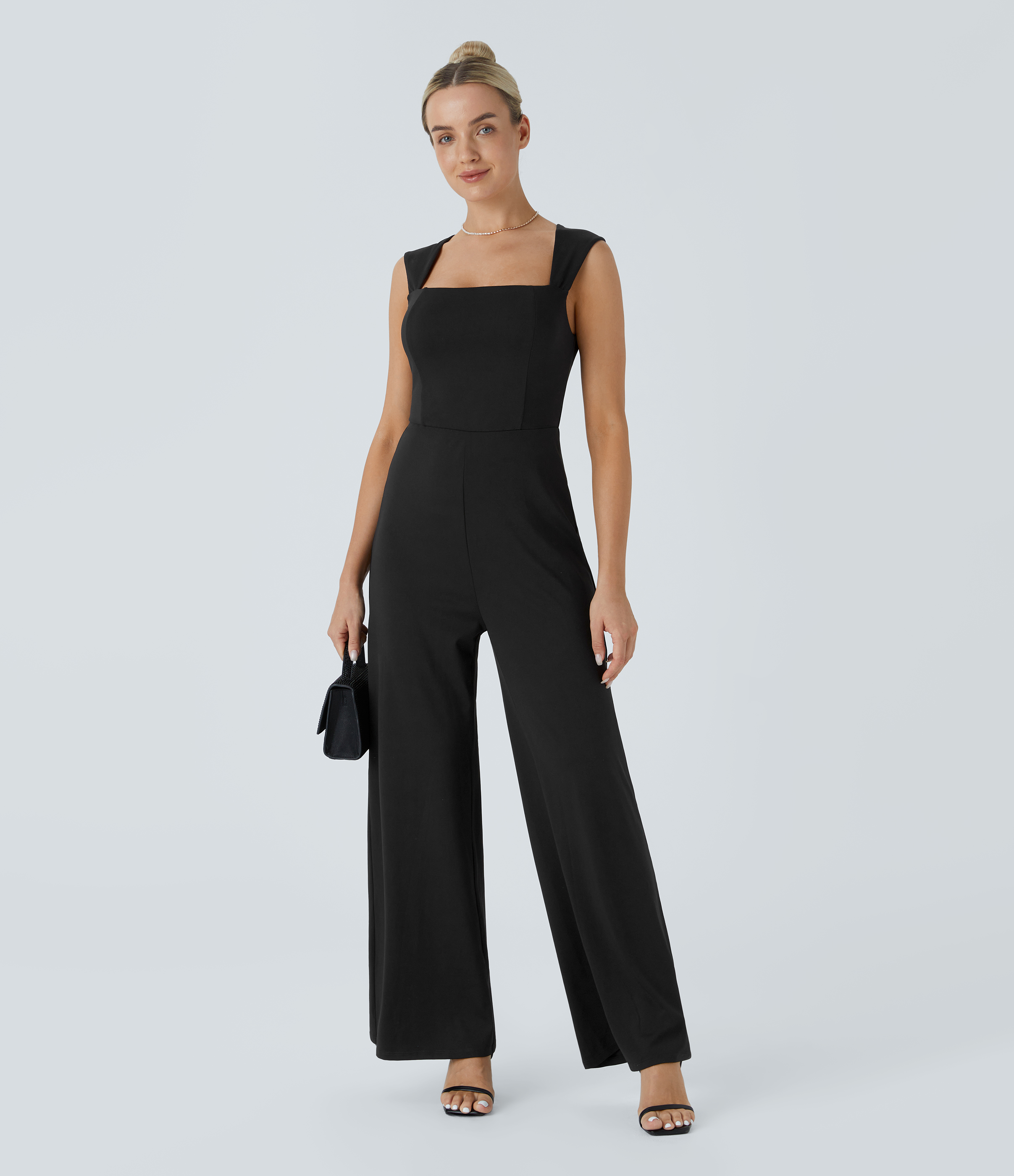 Square Neck Sleeveless Jumpsuit