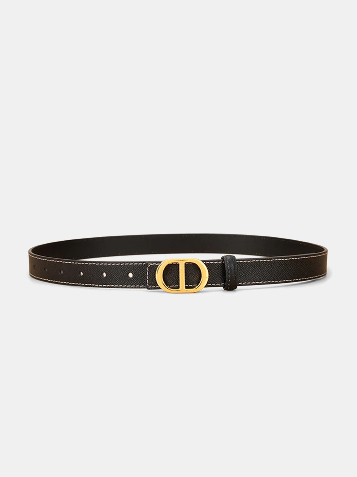 Metal Buckle Leather Thin Belt
