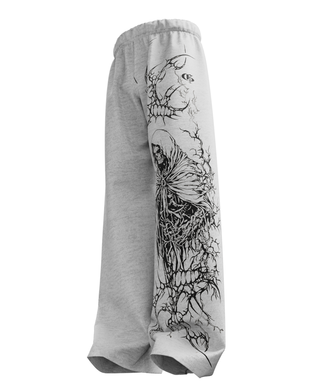 Duelist Grey Melange Unisex Straight Fit Baggy Pants