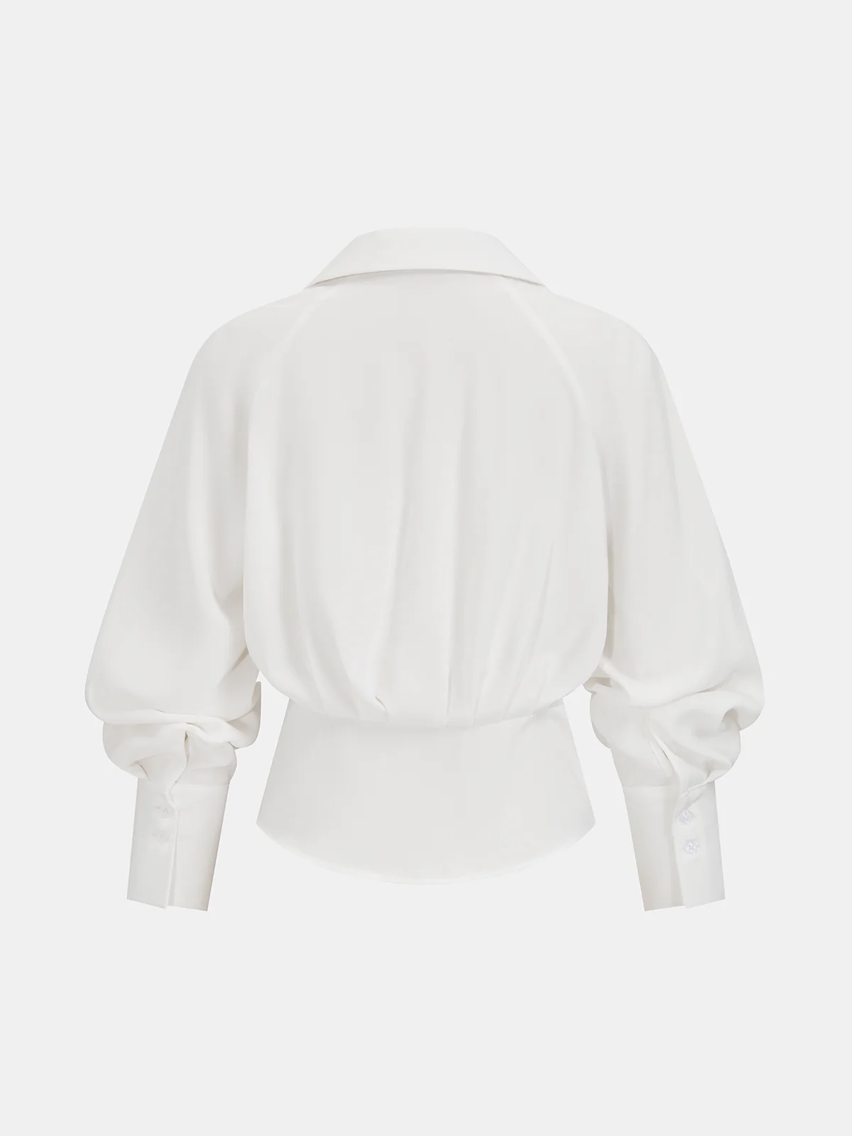 Bloused Waist Wrap-Front Blouse