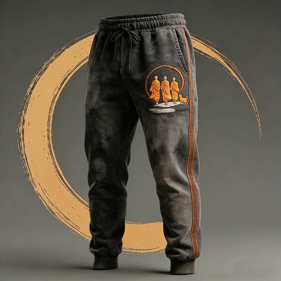 Walk For Peace Retro Pattern Leisure Sport Long Pants