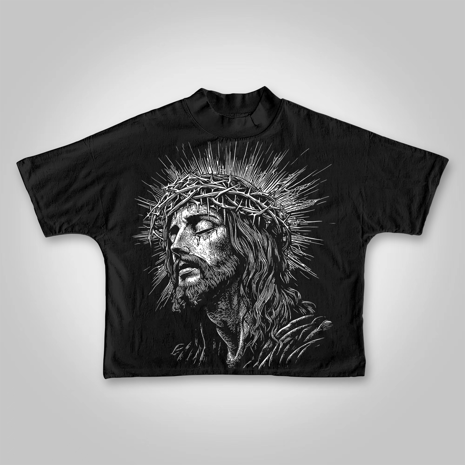 Vintage I Fear God Jesus Graphic Print Cropped T-shirt