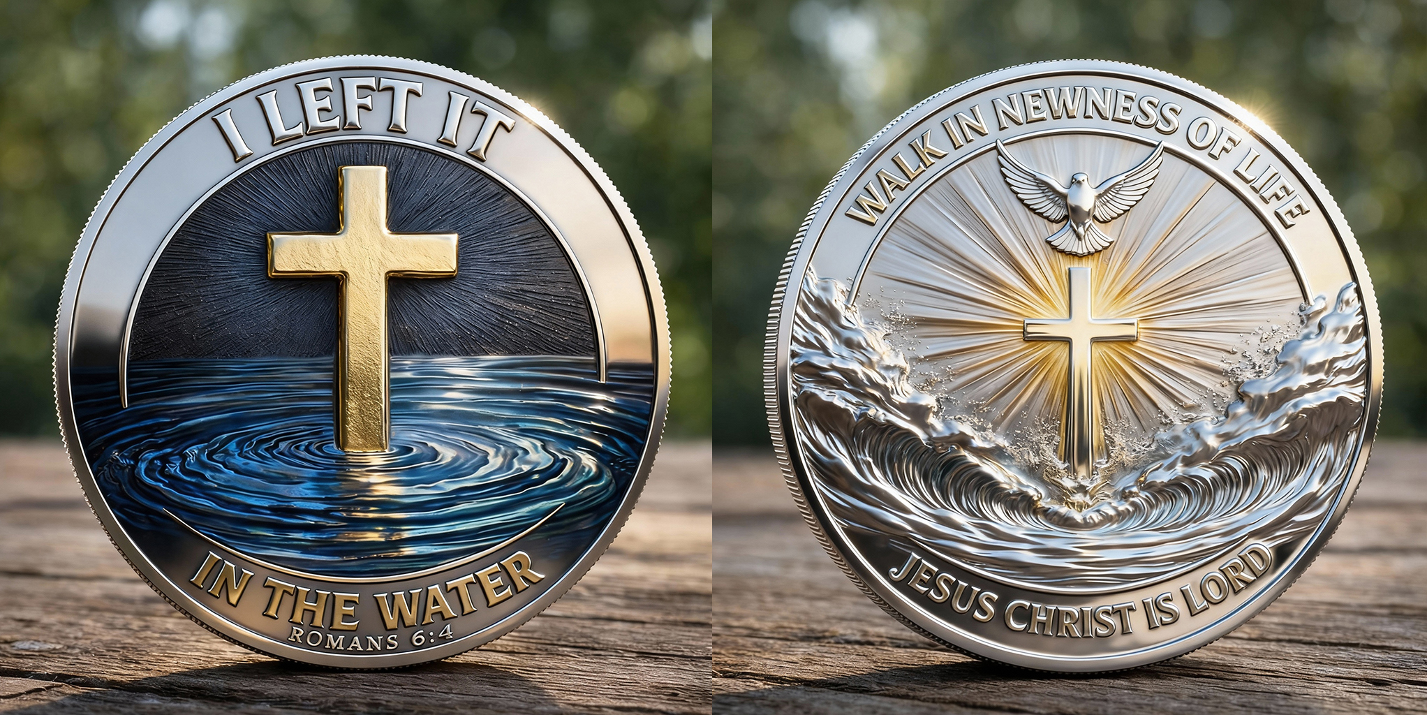 Christian Baptism Commemorative Challenge Coin