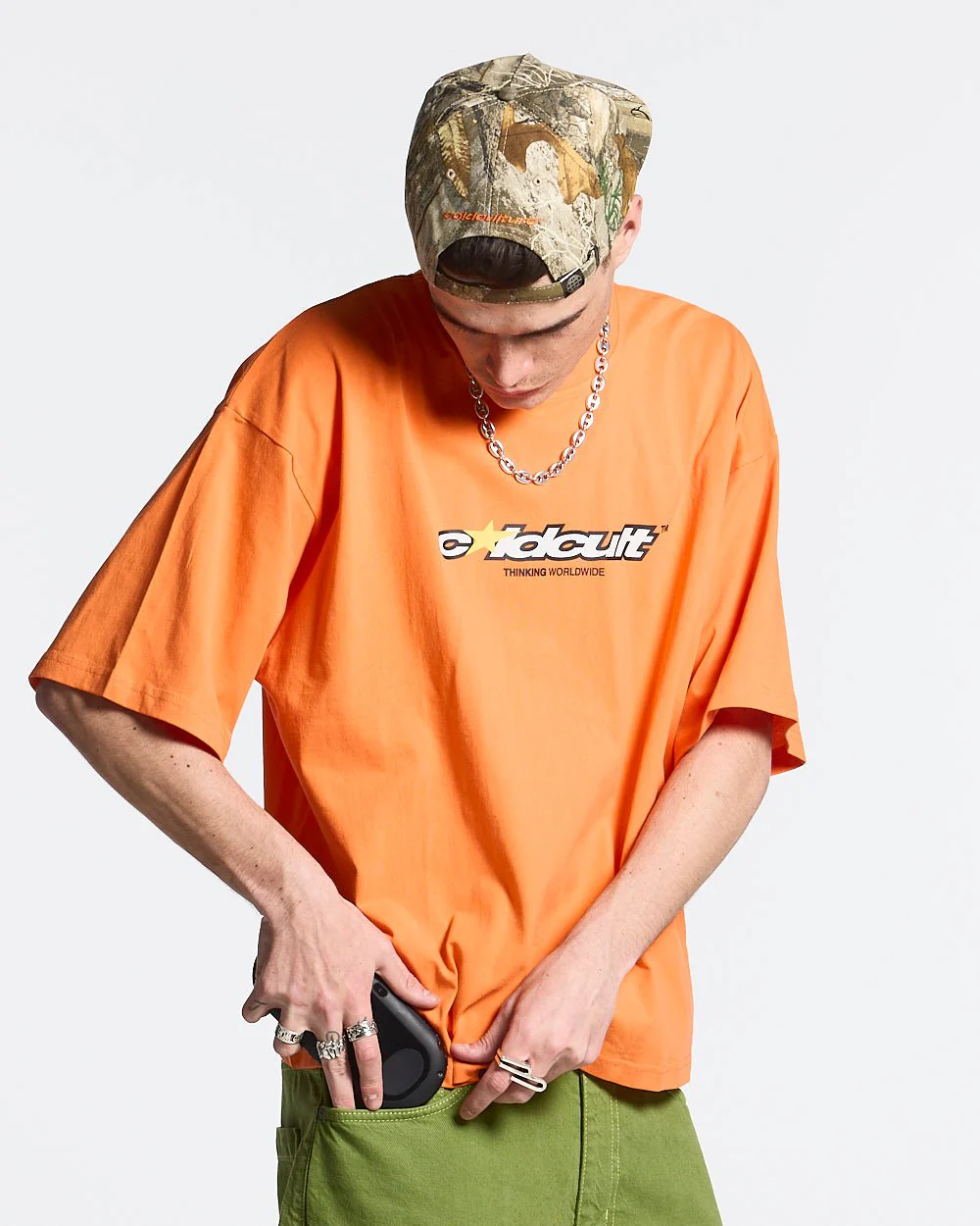 CULT STAR TEE FIRECRACKER ORANGE