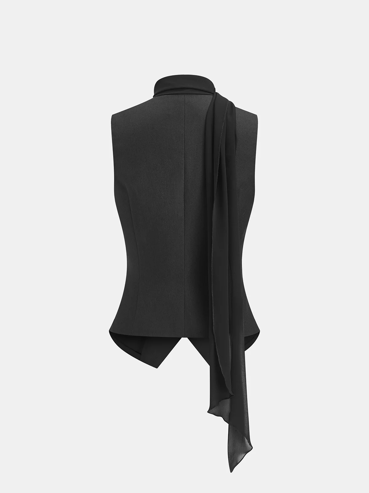 Scarf Detail Slim Buttoned Vest