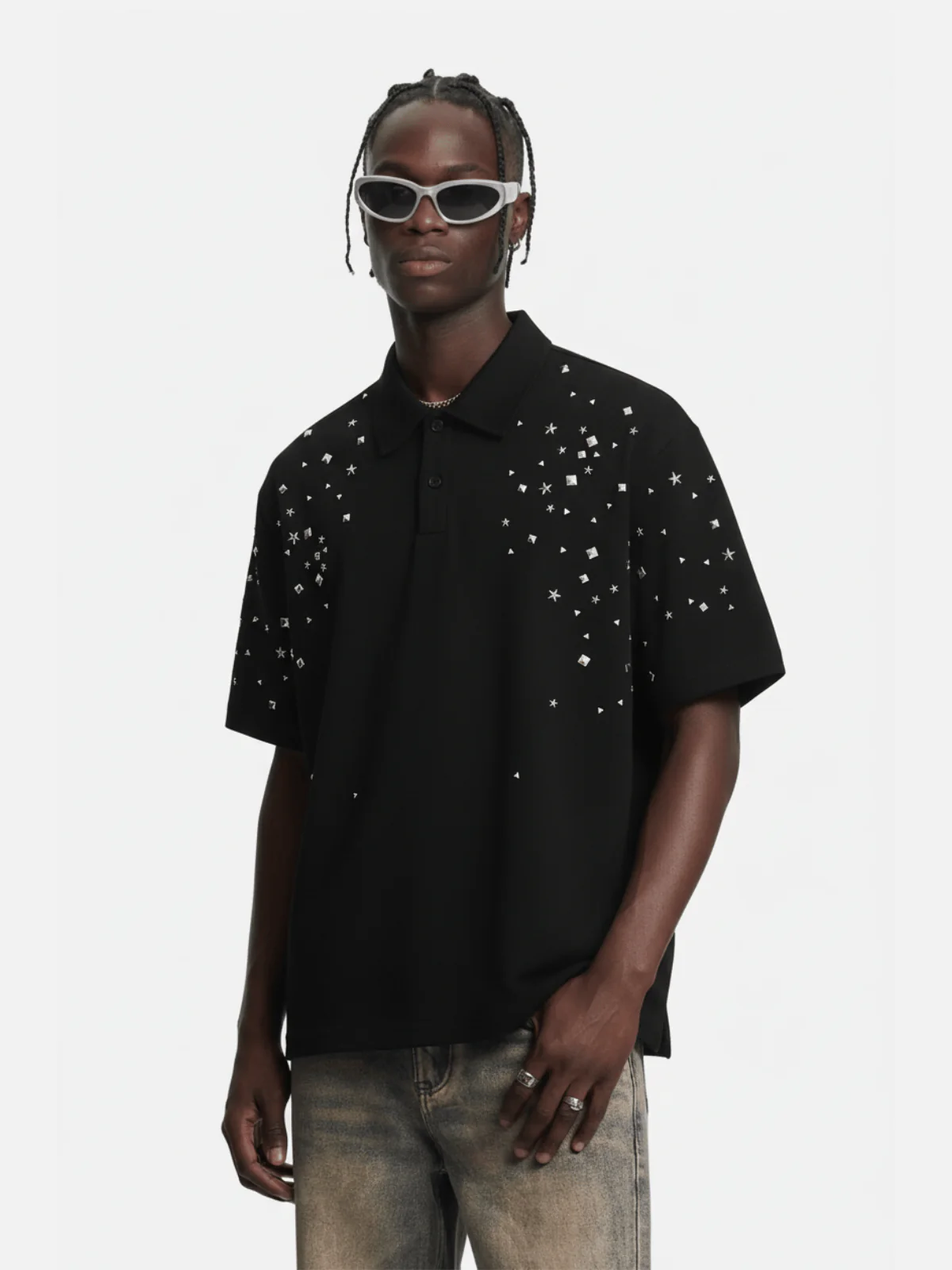 Aelfric Eden Star Studded Polo Tee