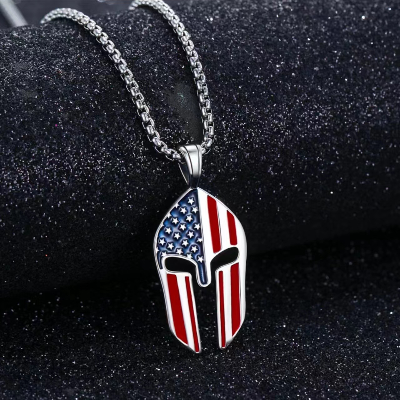 American Flag Mask Pendant Necklace