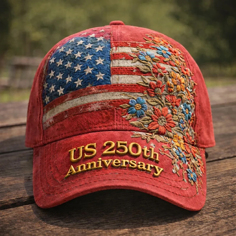 🏆Hand-Embroidered Artisan Cap💖US 250th Anniversary Casual Hat