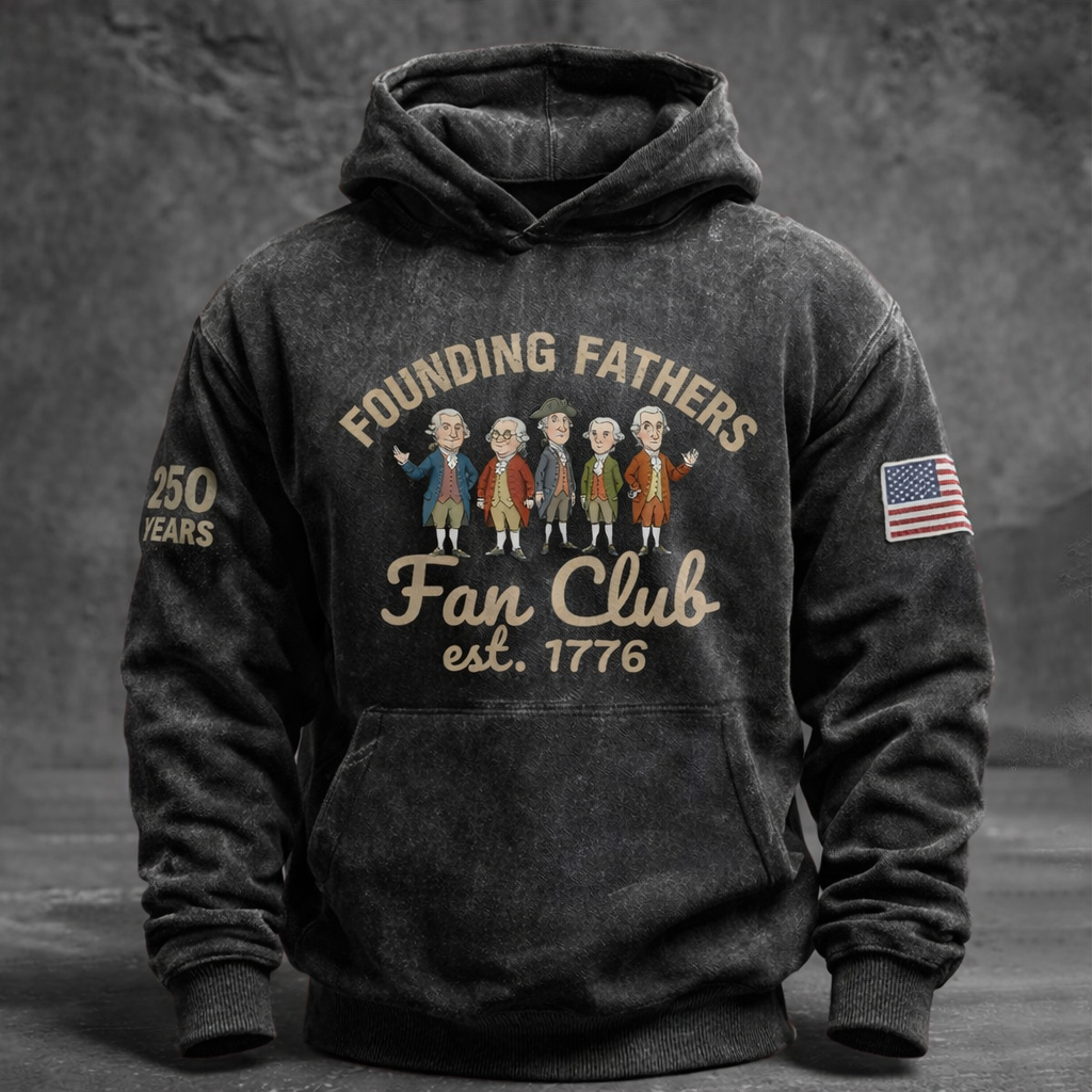 US 250th Anniversary Print Casual Hoodie